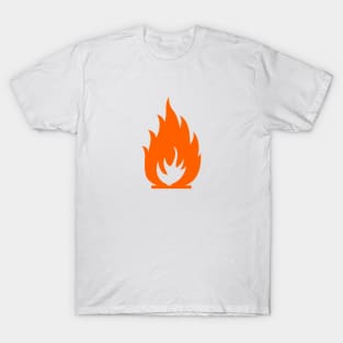 Flammable Sign Tshirt Flame Lit Fire Hazard symbol T-Shirt